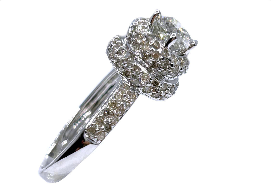 1.60ct Solitaire Diamond Ring In 14K White Gold 