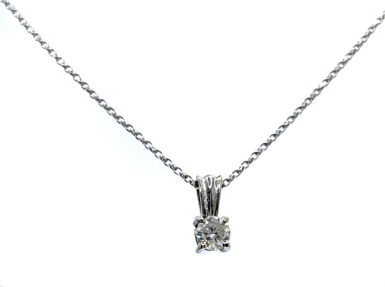 0.25ct Diamond Necklace in 14K & 18K White Gold