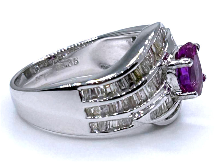 2.25ct Sapphire & Diamond Ring in 18K White Gold
