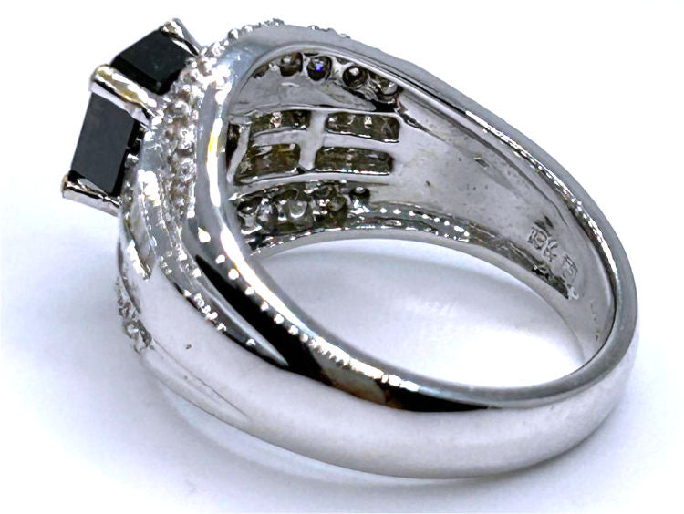 2.06ct White & Black Diamond Ring in 14k White Gold