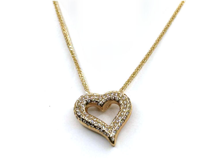 0.39ct Heart-Shaped Diamond Necklace in 18K Yellow Gold