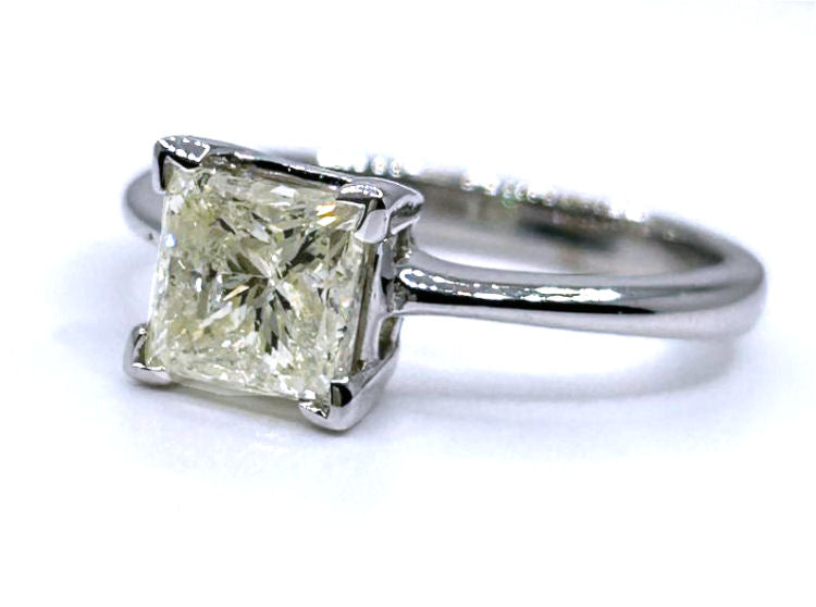 2.08ct Solitaire Diamond Ring In 14K White Gold