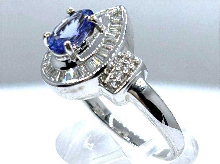1.90ct Tanzanite & Diamond Ring in 18K White Gold