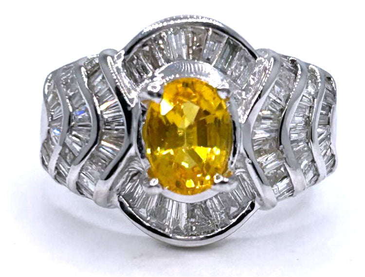 2.31ct Sapphire & Diamond Ring in 18K White Gold