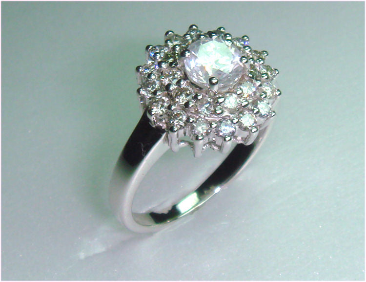 1.29ct Diamond Cluster Ring in 14K White Gold