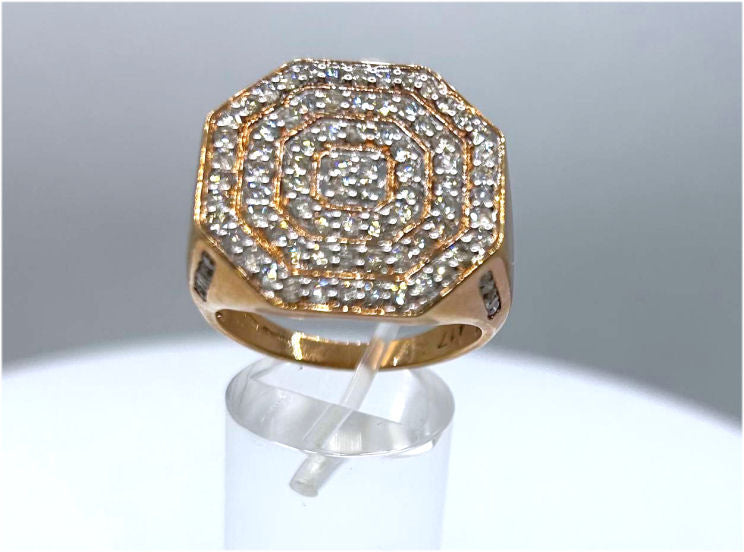 1.45ctw Diamond set in 10K Rose Gold Gent's Ring