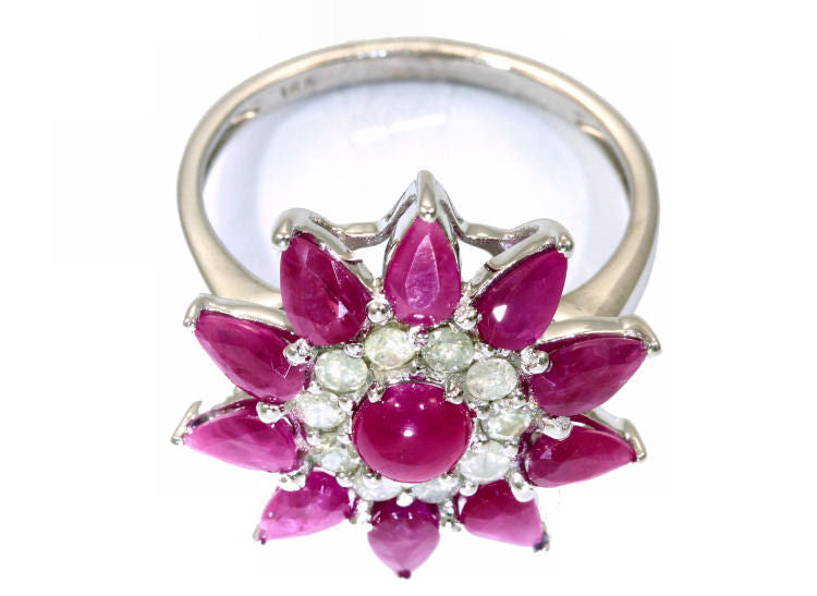 3.24ct Ruby & Diamond Ring in 18K White Gold