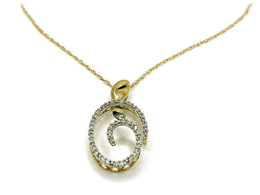 0.10ct Diamond Necklace in 9K Yellow Gold