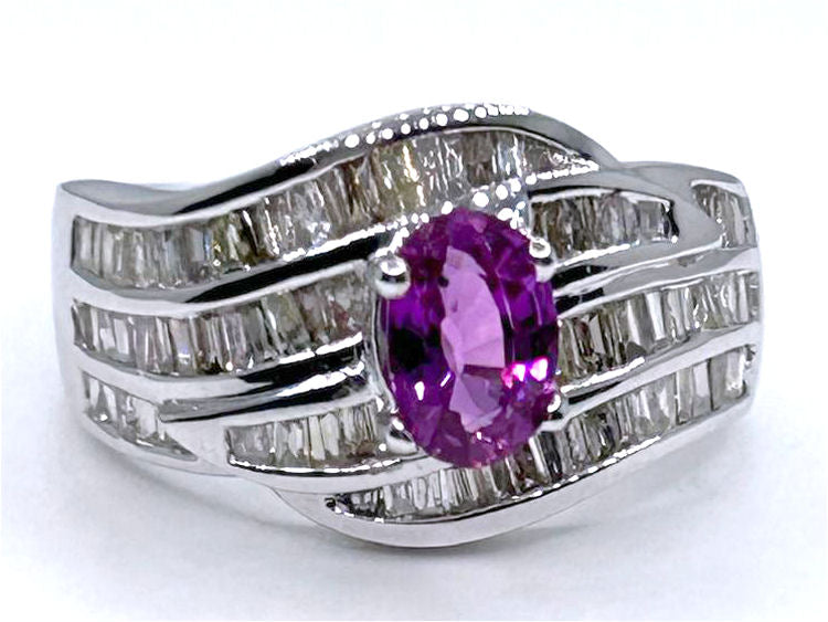 2.25ct Sapphire & Diamond Ring in 18K White Gold