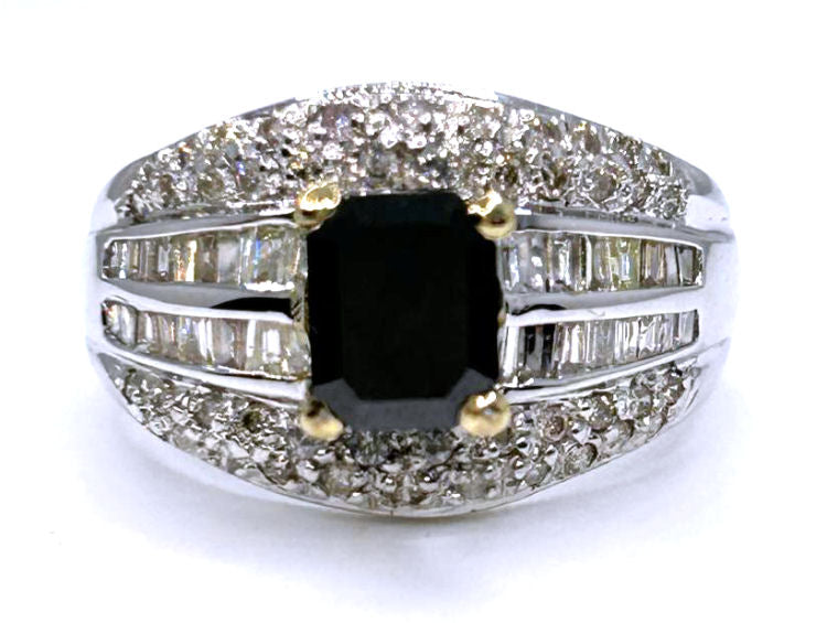 2.06ct White & Black Diamond Ring in 14k White Gold