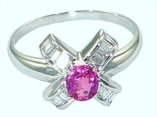 0.96 Carats Sapphire VS Diamond ring in 18k White Gold