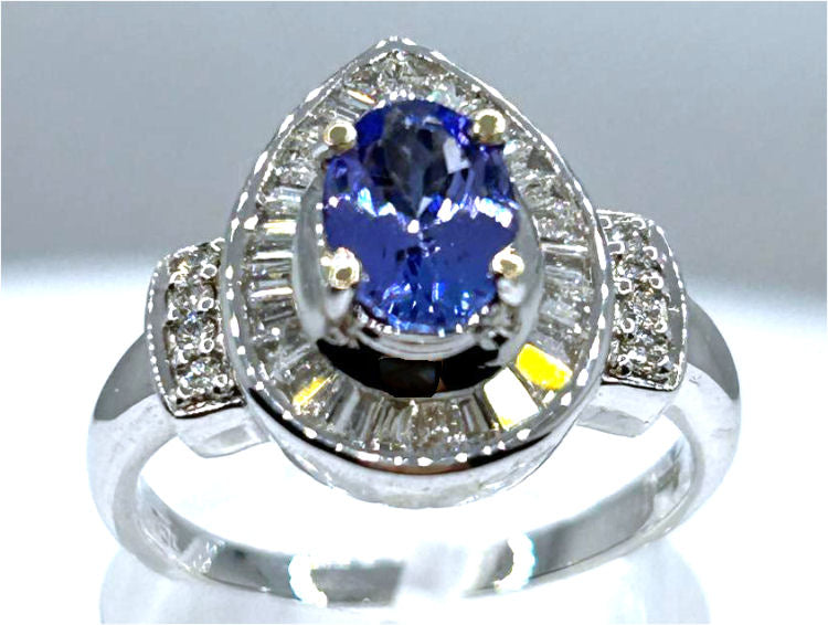 1.90ct Tanzanite & Diamond Ring in 18K White Gold