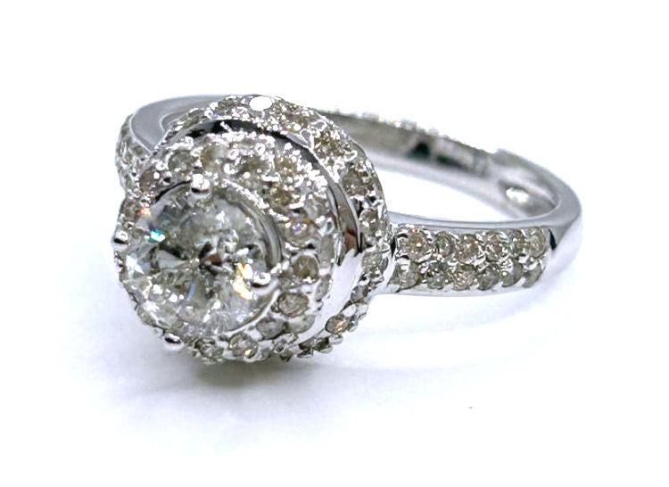 1.60ct Solitaire Diamond Ring In 14K White Gold 