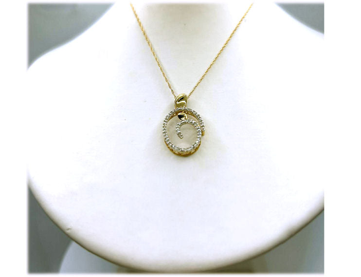 0.10ct Diamond Necklace in 9K Yellow Gold