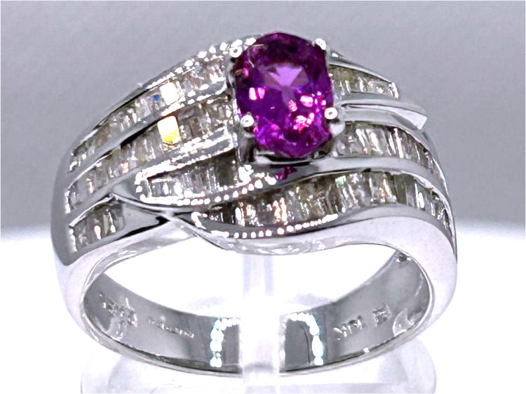 2.25ct Sapphire & Diamond Ring in 18K White Gold