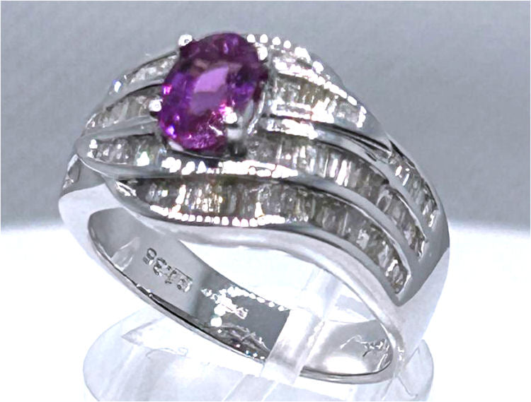 2.25ct Sapphire & Diamond Ring in 18K White Gold
