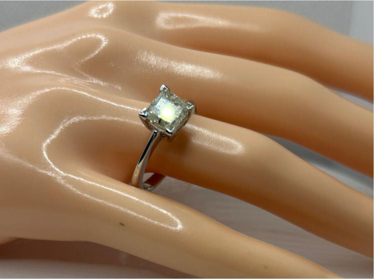2.08ct Solitaire Diamond Ring In 14K White Gold