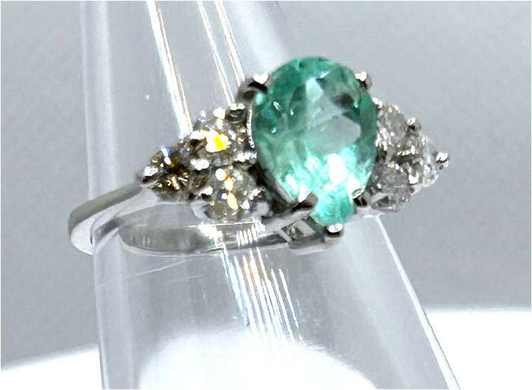 3.20ct Colombian Emerald & Diamond Cluster Ring in 14K White Gold