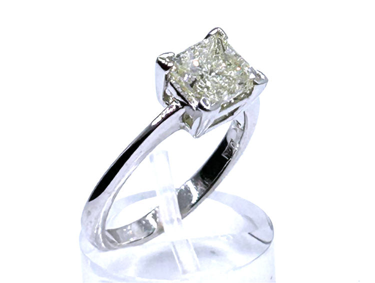 2.08ct Solitaire Diamond Ring In 14K White Gold