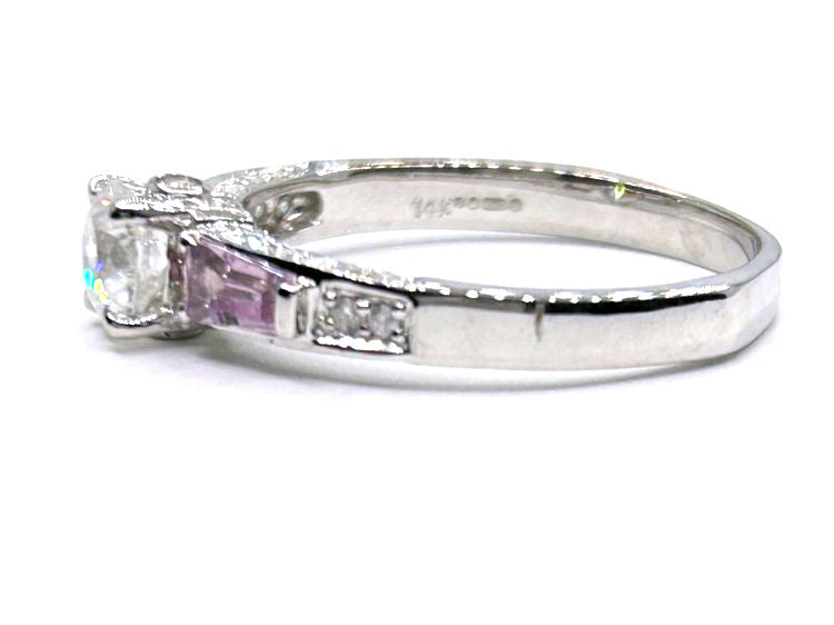 1.45ct Diamond & Sapphire Solitaire Ring in 14K Gold