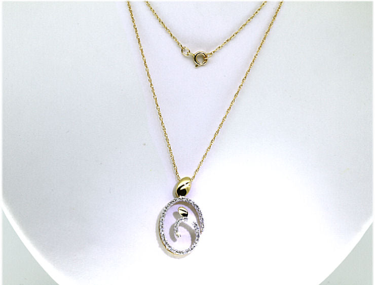 0.10ct Diamond Necklace in 9K Yellow Gold