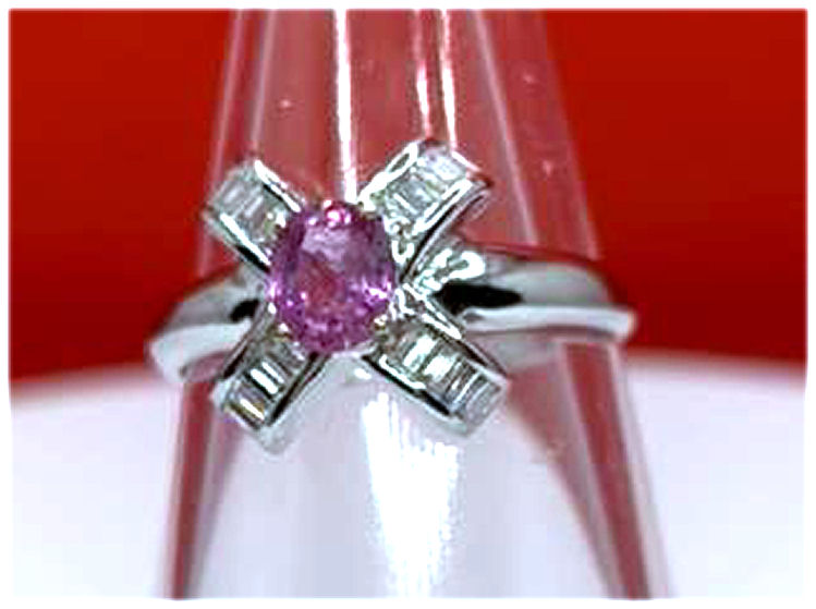 0.96 Carats Sapphire VS Diamond ring in 18k White Gold