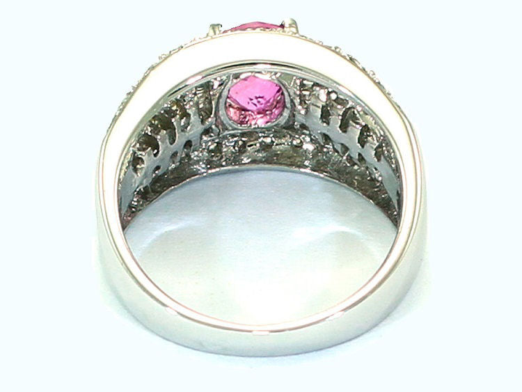2.0 Carat Sapphire Diamond Ring in 14k White Gold