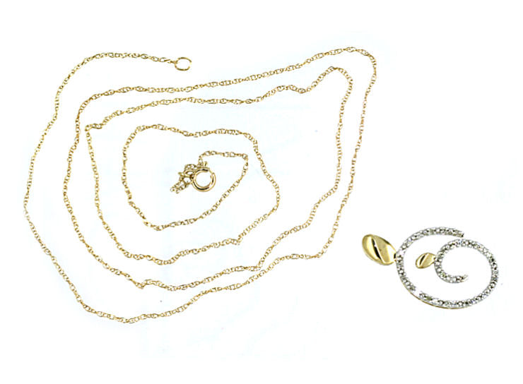0.10ct Diamond Necklace in 9K Yellow Gold