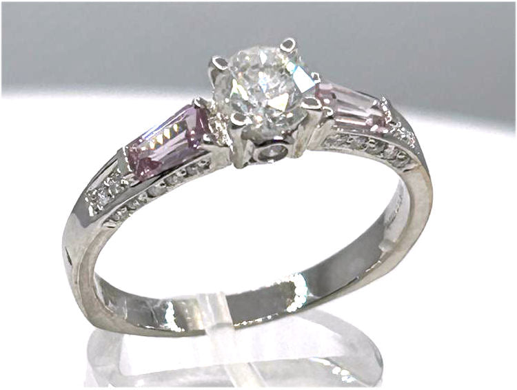 1.45ct Diamond & Sapphire Solitaire Ring in 14K Gold
