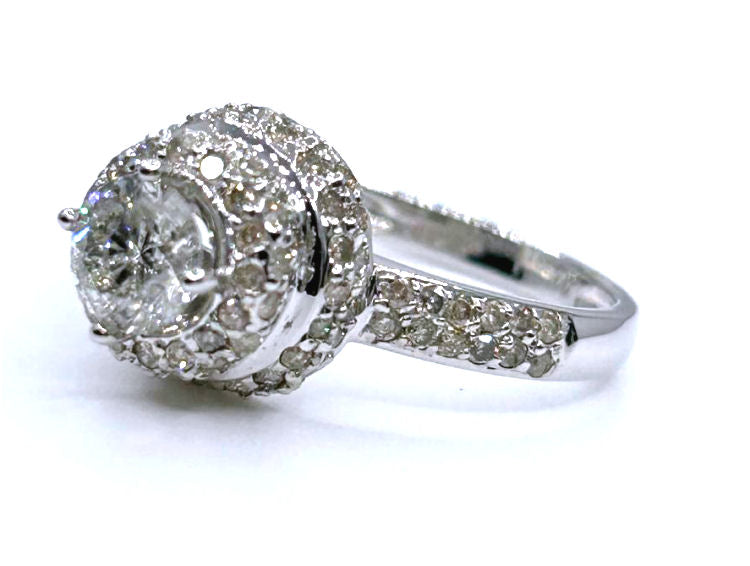 1.60ct Solitaire Diamond Ring In 14K White Gold 