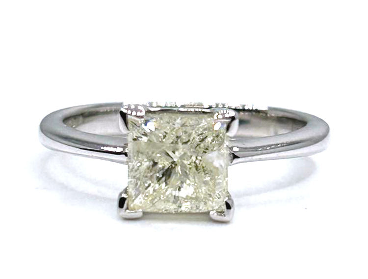 2.08ct Solitaire Diamond Ring In 14K White Gold