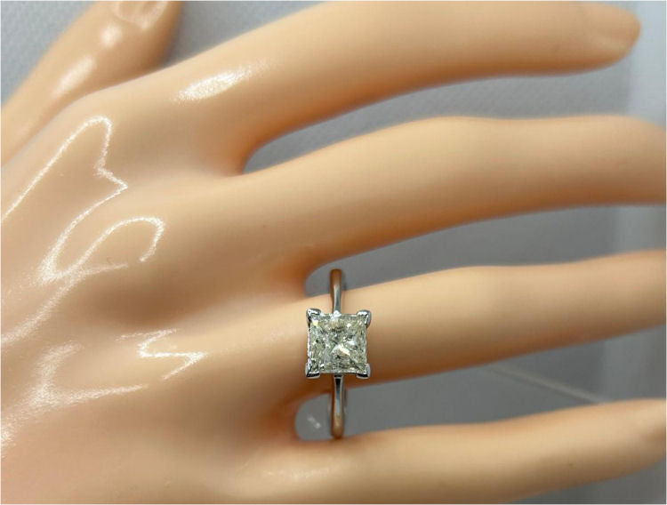 2.08ct Solitaire Diamond Ring In 14K White Gold