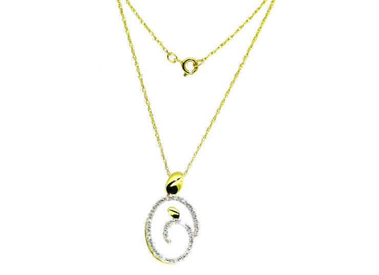 0.10ct Diamond Necklace in 9K Yellow Gold
