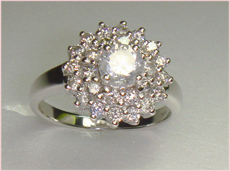 1.29ct Diamond Cluster Ring in 14K White Gold