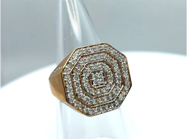 1.45ctw Diamond set in 10K Rose Gold Gent's Ring