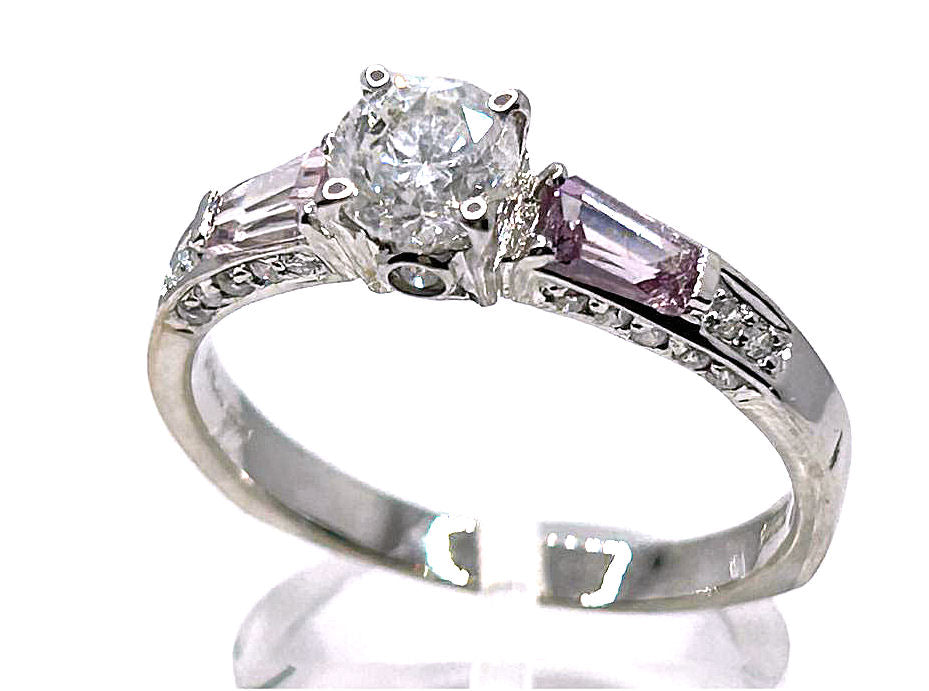 1.45ct Diamond & Sapphire Solitaire Ring in 14K Gold