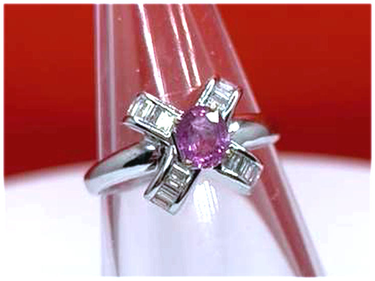 0.96 Carats Sapphire VS Diamond ring in 18k White Gold