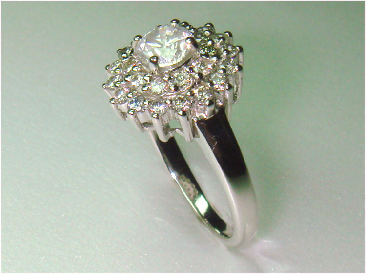 1.29ct Diamond Cluster Ring in 14K White Gold