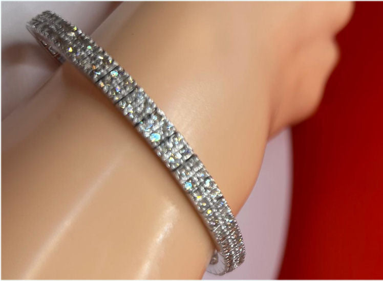 3.93ctw Diamond Tennis Bracelet In 18kt White Gold