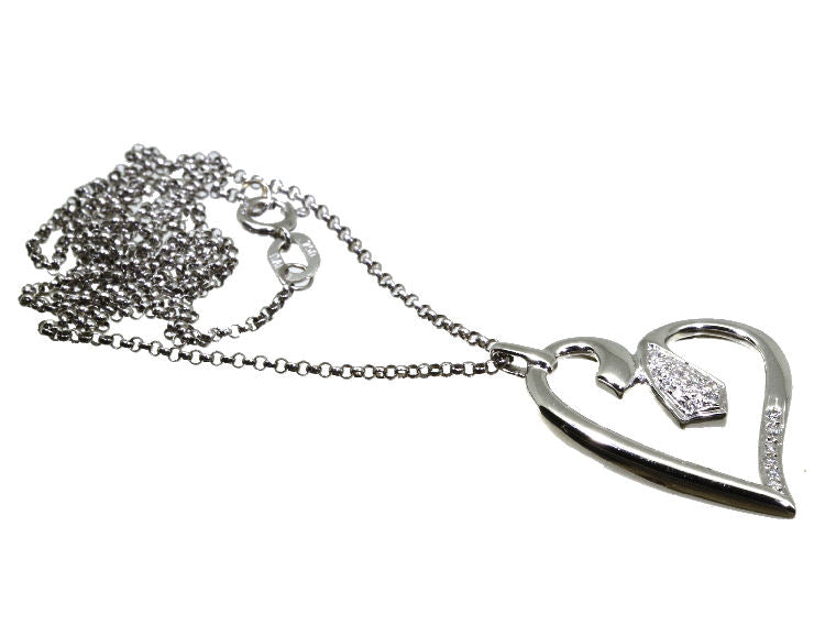 0.10ct Diamond Necklace in 18K White Gold - Necklace Length (42.00cm)