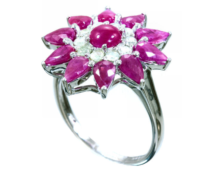 3.24ct Ruby & Diamond Ring in 18K White Gold