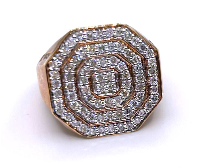 1.45ctw Diamond set in 10K Rose Gold Gent's Ring