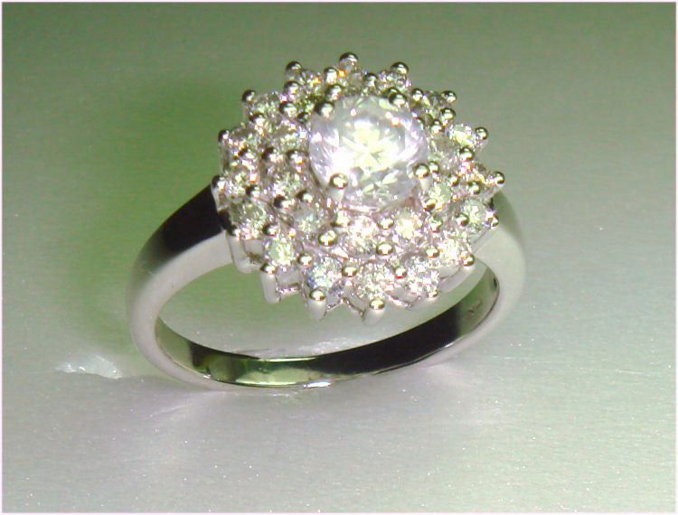 1.29ct Diamond Cluster Ring in 14K White Gold