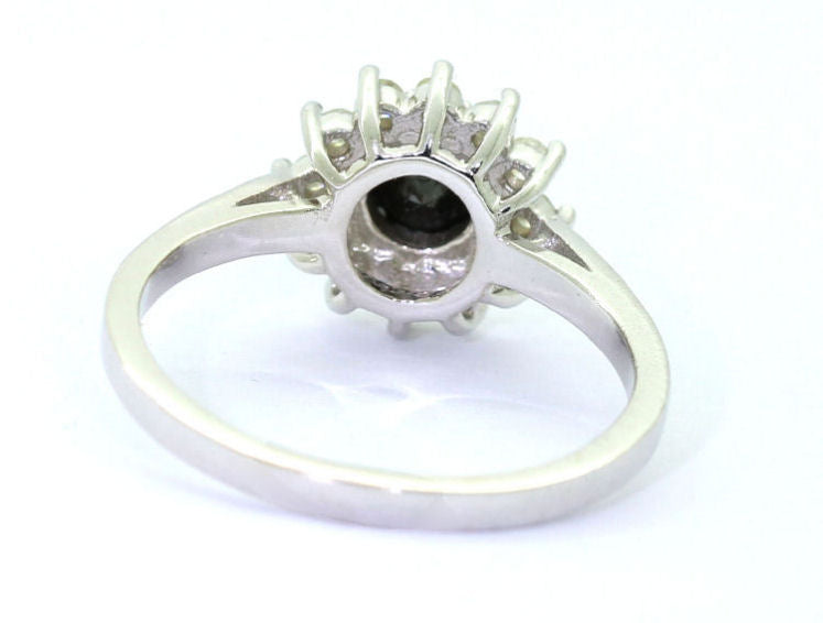 1.00ct Black & White Diamond Ring in 14K White Gold