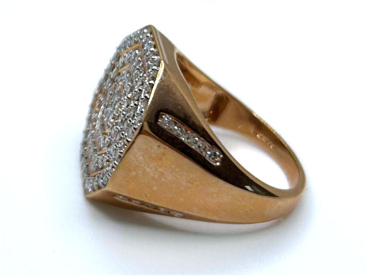 1.45ctw Diamond set in 10K Rose Gold Gent's Ring