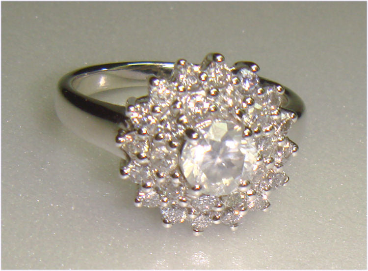 1.29ct Diamond Cluster Ring in 14K White Gold