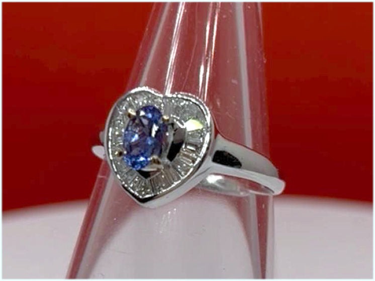1.50ct Amethyst & Diamond Ring in 14K White Gold
