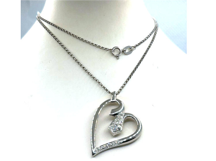 0.10ct Diamond Necklace in 18K White Gold - Necklace Length (42.00cm)