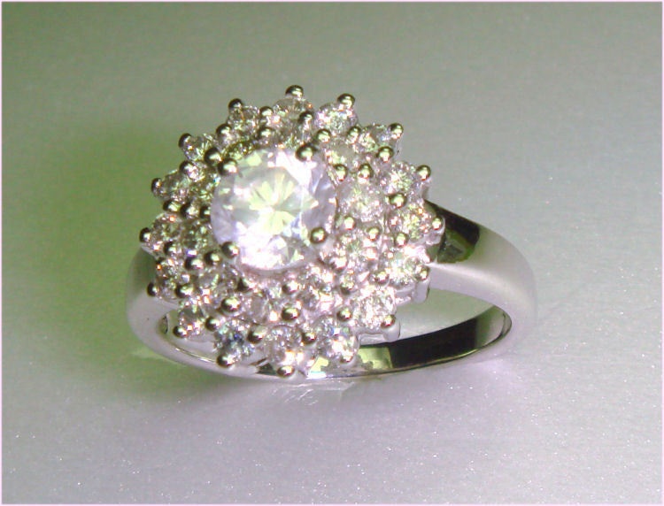 1.29ct Diamond Cluster Ring in 14K White Gold