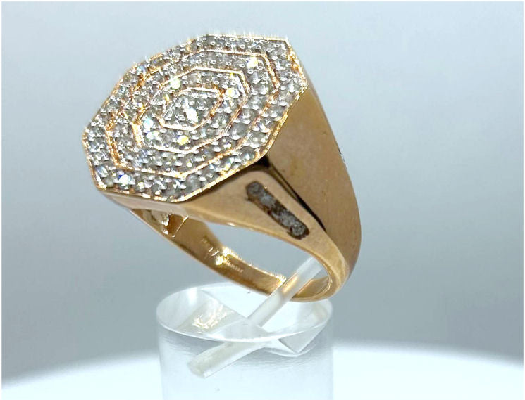 1.45ctw Diamond set in 10K Rose Gold Gent's Ring